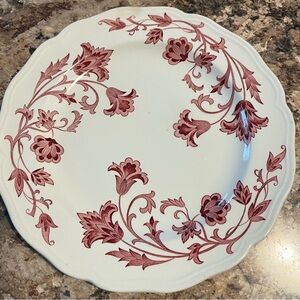 Royal Staffordshire Windsong Ironstone Floral Red and White Dinner Plate